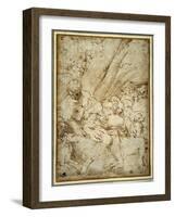 Shepherd Boy Holding a Pipe, Resting under a Tree with His Dog Among their Flock-Parmigianino-Framed Giclee Print