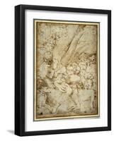 Shepherd Boy Holding a Pipe, Resting under a Tree with His Dog Among their Flock-Parmigianino-Framed Giclee Print