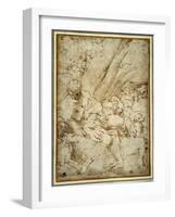 Shepherd Boy Holding a Pipe, Resting under a Tree with His Dog Among their Flock-Parmigianino-Framed Giclee Print