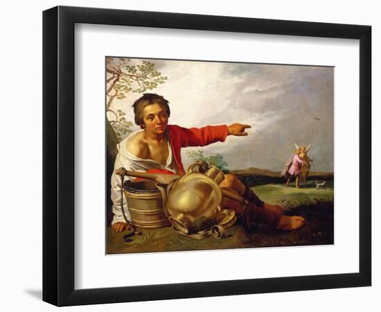 Shepherd Boy Pointing at Tobias and the Angel, C.1625-30-Abraham Bloemaert-Framed Premium Giclee Print