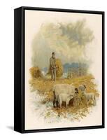 Shepherd Brings a Bale of Hay to His Flock in Winter- Time-Phillips Brooks-Framed Stretched Canvas