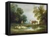 Shepherd by a Stream-Thomas Gainsborough-Framed Stretched Canvas