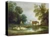 Shepherd by a Stream-Thomas Gainsborough-Stretched Canvas