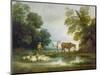 Shepherd by a Stream-Thomas Gainsborough-Mounted Giclee Print