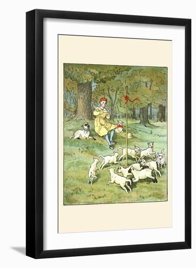 Shepherd Lays His Flute for Lambs-Randolph Caldecott-Framed Art Print