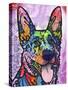 Shepherd Love, Dogs, Pets, Ears, Happy, Panting, Tongue, Love, Pop Art, Colorful, Stencils-Russo Dean-Stretched Canvas