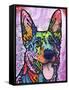 Shepherd Love, Dogs, Pets, Ears, Happy, Panting, Tongue, Love, Pop Art, Colorful, Stencils-Russo Dean-Framed Stretched Canvas