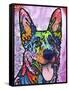 Shepherd Love, Dogs, Pets, Ears, Happy, Panting, Tongue, Love, Pop Art, Colorful, Stencils-Russo Dean-Framed Stretched Canvas