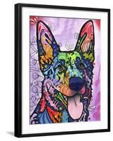 Shepherd Love, Dogs, Pets, Ears, Happy, Panting, Tongue, Love, Pop Art, Colorful, Stencils-Russo Dean-Framed Giclee Print