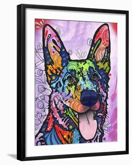 Shepherd Love, Dogs, Pets, Ears, Happy, Panting, Tongue, Love, Pop Art, Colorful, Stencils-Russo Dean-Framed Giclee Print