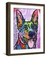 Shepherd Love, Dogs, Pets, Ears, Happy, Panting, Tongue, Love, Pop Art, Colorful, Stencils-Russo Dean-Framed Giclee Print