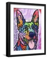 Shepherd Love, Dogs, Pets, Ears, Happy, Panting, Tongue, Love, Pop Art, Colorful, Stencils-Russo Dean-Framed Giclee Print