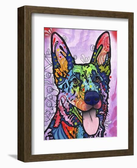 Shepherd Love, Dogs, Pets, Ears, Happy, Panting, Tongue, Love, Pop Art, Colorful, Stencils-Russo Dean-Framed Giclee Print