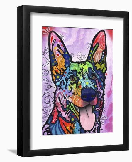 Shepherd Love, Dogs, Pets, Ears, Happy, Panting, Tongue, Love, Pop Art, Colorful, Stencils-Russo Dean-Framed Giclee Print