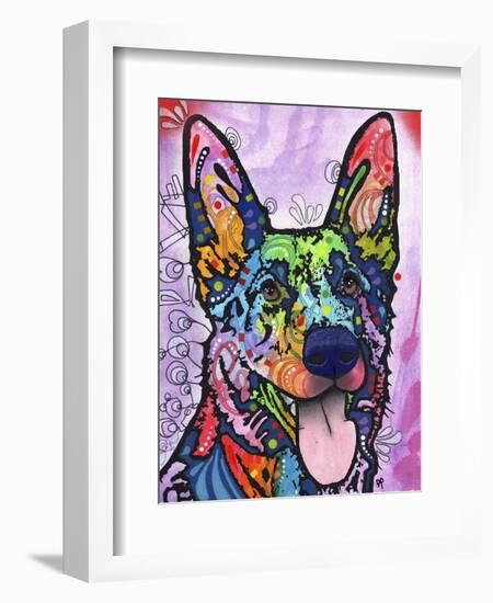 Shepherd Love, Dogs, Pets, Ears, Happy, Panting, Tongue, Love, Pop Art, Colorful, Stencils-Russo Dean-Framed Giclee Print