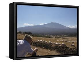 Shepherd, Mount Etna, Sicily, Italy-Oliviero Olivieri-Framed Stretched Canvas