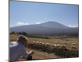 Shepherd, Mount Etna, Sicily, Italy-Oliviero Olivieri-Mounted Photographic Print