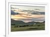 Shepherd on horse rounding up yaks at sunset, Burentogtokh district, Hovsgol province, Mongolia, Ce-Francesco Vaninetti-Framed Photographic Print