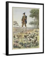 Shepherd on Stilts, Landes, France-null-Framed Giclee Print