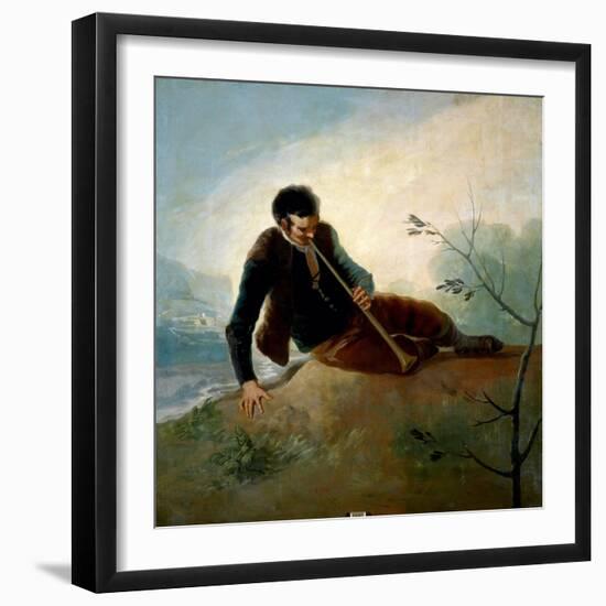 Shepherd playing a Dulzaina, 1786-1787-Francisco de Goya y Lucientes-Framed Giclee Print