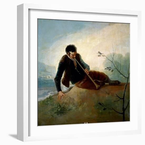 Shepherd playing a Dulzaina, 1786-1787-Francisco de Goya y Lucientes-Framed Giclee Print