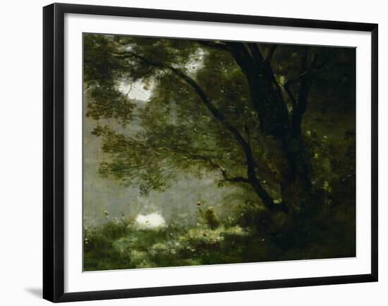 Shepherd, Souvenir of Mortefontaine, France-Jean-Baptiste-Camille Corot-Framed Giclee Print