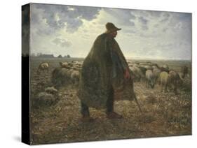 Shepherd Tending His Flock, Early 1860S-Jean-François Millet-Stretched Canvas
