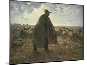 Shepherd Tending His Flock, Early 1860S-Jean-François Millet-Mounted Giclee Print