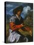 Shepherd with a Flute, c.1525-Giovanni Girolamo Savoldo-Stretched Canvas