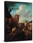 Shepherd with Animals-Rosa da Tivoli,-Stretched Canvas