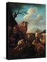 Shepherd with Animals-Rosa da Tivoli,-Stretched Canvas