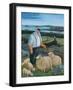 Shepherd with Sheep in River Landscape-Margaret Loxton-Framed Giclee Print