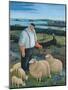 Shepherd with Sheep in River Landscape-Margaret Loxton-Mounted Giclee Print