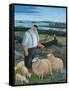 Shepherd with Sheep in River Landscape-Margaret Loxton-Framed Stretched Canvas