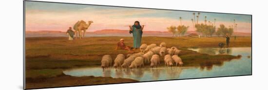 Shepherdess and Her Flock at a Pool Left by the Subsiding of the Overflow of the Nile-Frederick Goodall-Mounted Giclee Print