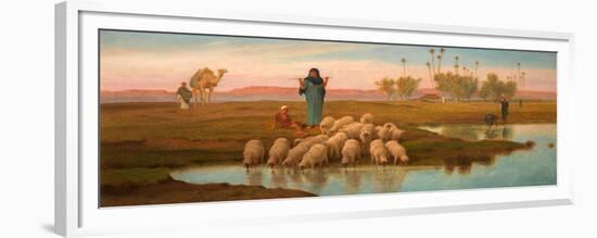 Shepherdess and Her Flock at a Pool Left by the Subsiding of the Overflow of the Nile-Frederick Goodall-Framed Giclee Print