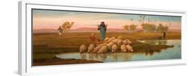 Shepherdess and Her Flock at a Pool Left by the Subsiding of the Overflow of the Nile-Frederick Goodall-Framed Giclee Print