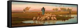 Shepherdess and Her Flock at a Pool Left by the Subsiding of the Overflow of the Nile-Frederick Goodall-Framed Stretched Canvas