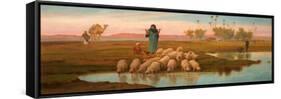 Shepherdess and Her Flock at a Pool Left by the Subsiding of the Overflow of the Nile-Frederick Goodall-Framed Stretched Canvas