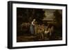 Shepherdess and Sheep, Fontainebleau-Charles Emile Jacque-Framed Giclee Print