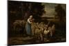 Shepherdess and Sheep, Fontainebleau-Charles Emile Jacque-Mounted Giclee Print