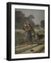 Shepherdess Defended by Her Dog, Illustration from 'Le Petit Journal: Supplement Illustre'-Henri Meyer-Framed Giclee Print