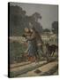 Shepherdess Defended by Her Dog, Illustration from 'Le Petit Journal: Supplement Illustre'-Henri Meyer-Stretched Canvas