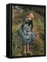 Shepherdess (Girl with a Stick)-Camille Pissarro-Framed Stretched Canvas