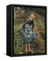 Shepherdess (Girl with a Stick)-Camille Pissarro-Framed Stretched Canvas