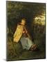 Shepherdess Knitting-Jean-François Millet-Mounted Giclee Print