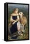 Shepherdess or Girl with a Goat-Francesco Paolo Michetti-Framed Stretched Canvas