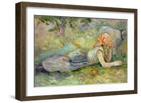 Shepherdess Resting, 1891-Berthe Morisot-Framed Giclee Print