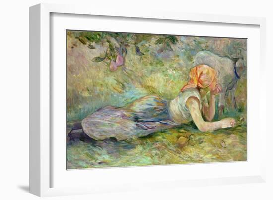 Shepherdess Resting, 1891-Berthe Morisot-Framed Giclee Print