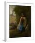 Shepherdess Seated on a Rock, 1856-Jean-Francois Millet-Framed Giclee Print